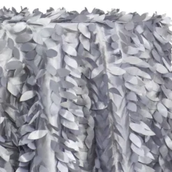 Leaf Hanging Taffeta Table Linen in Silver