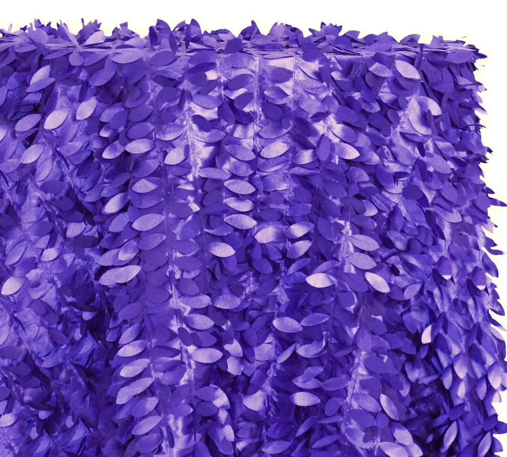 Leaf Hanging Taffeta Table Linen in Purple