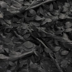 Leaf Hanging Taffeta Table Linen in Black