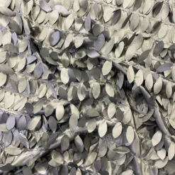 Leaf Hanging Taffeta Table Runner in Silver