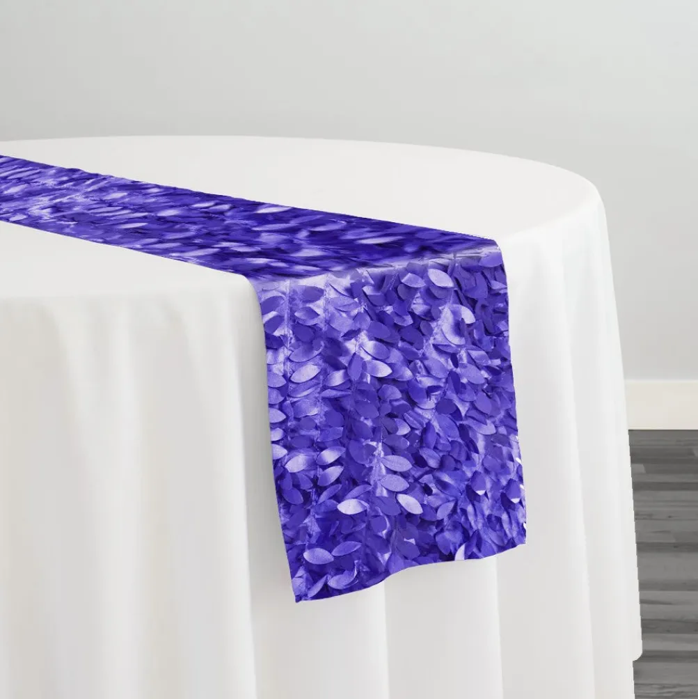 Leaf Hanging Taffeta Table Runner in Purple