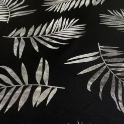 Leaf (Metallic Print) Table Runner in Black and Silver