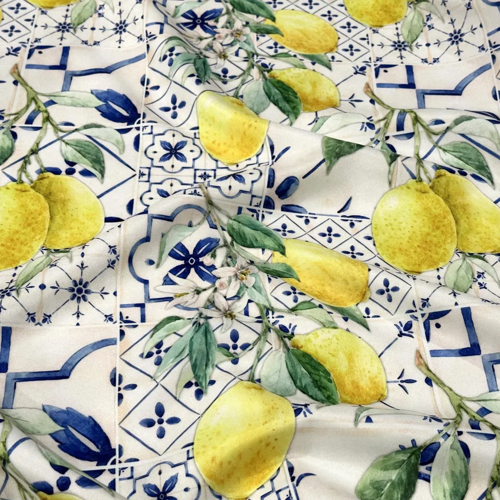 Lemon Cantina (Poly Print) Table Linen