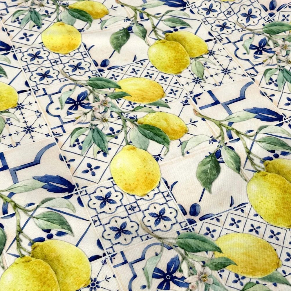 Lemon Cantina (Poly Print) Table Linen