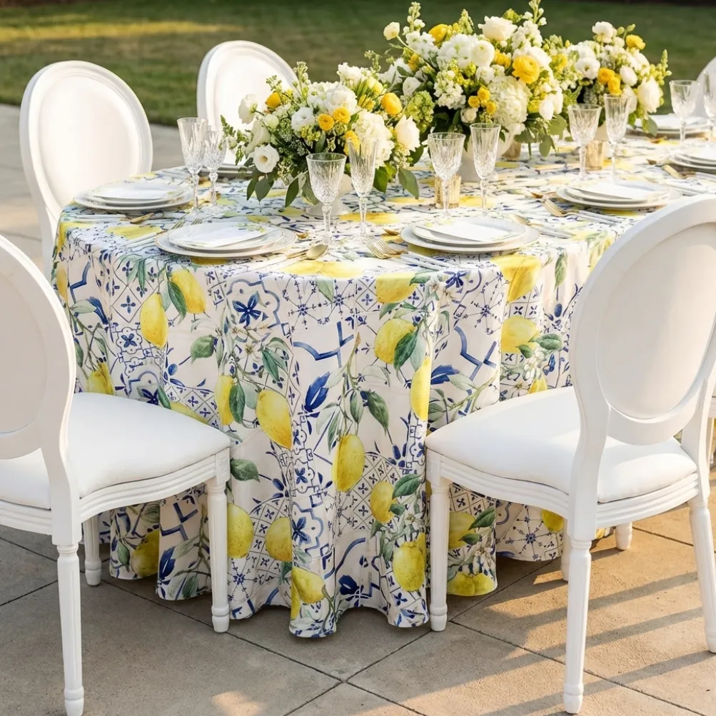 Lemon Cantina (Poly Print) Table Linen