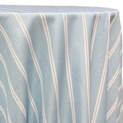 Lexington Stripe (Slub Print) Table Linen in Lt Blue