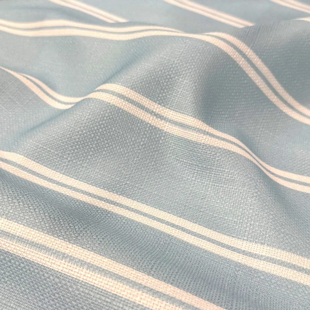 Lexington Stripe (Slub Print) Table Linen in Lt Blue
