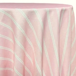 Lexington Stripe (Slub Print) Table Linen in Pink