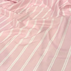 Lexington Stripe (Slub Print) Table Linen in Pink