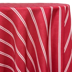 Lexington Stripe (Slub Print) Table Linen in Red