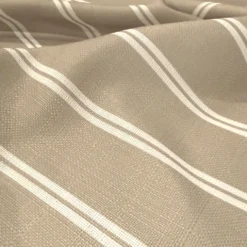 Lexington Stripe (Slub Print) Table Linen in Taupe