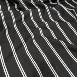 Lexington Stripe (Slub Print) Table Runner in Black