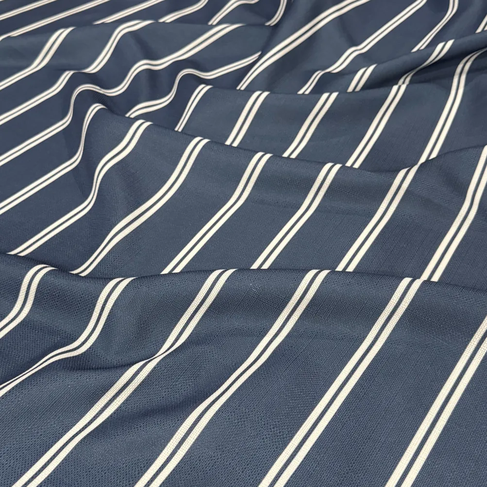 Lexington Stripe (Slub Print) Table Runner in Navy