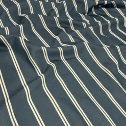 Lexington Stripe (Slub Print) Table Runner in Slate Blue