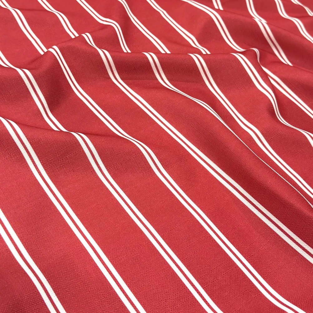 Lexington Stripe (Slub Print) Table Runner in Red