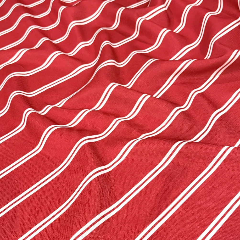 Lexington Stripe (Slub Print) Table Runner in Red