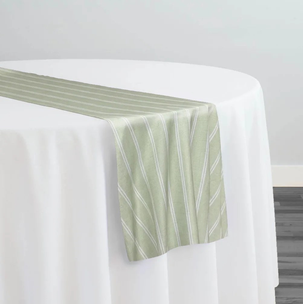 Lexington Stripe (Slub Print) Table Runner in Sage