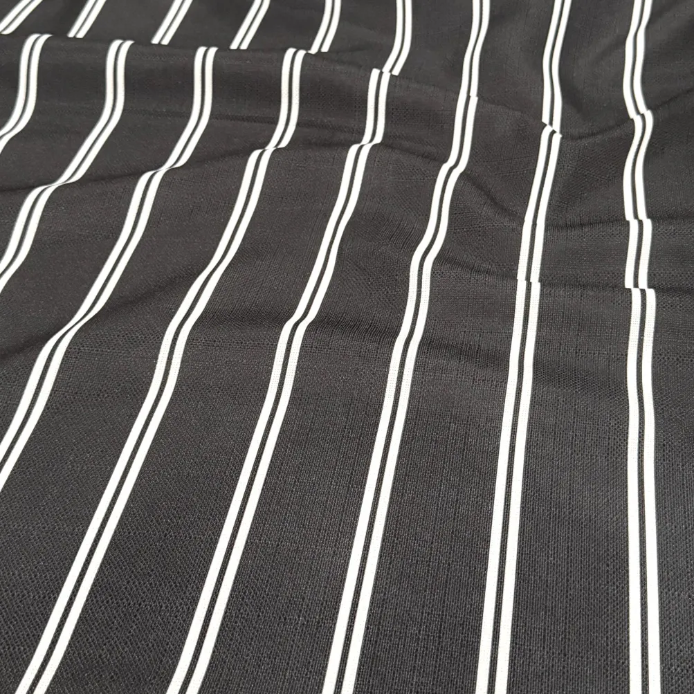 Lexington Stripe (Slub Print) Table Napkin in Black