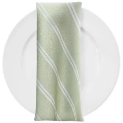 Lexington Stripe (Slub Print) Table Napkin in Sage