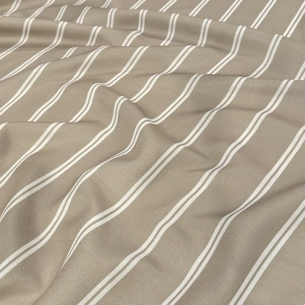 Lexington Stripe (Slub Print) Table Napkin in Taupe