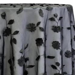 Lily Petal Table Linen in Black