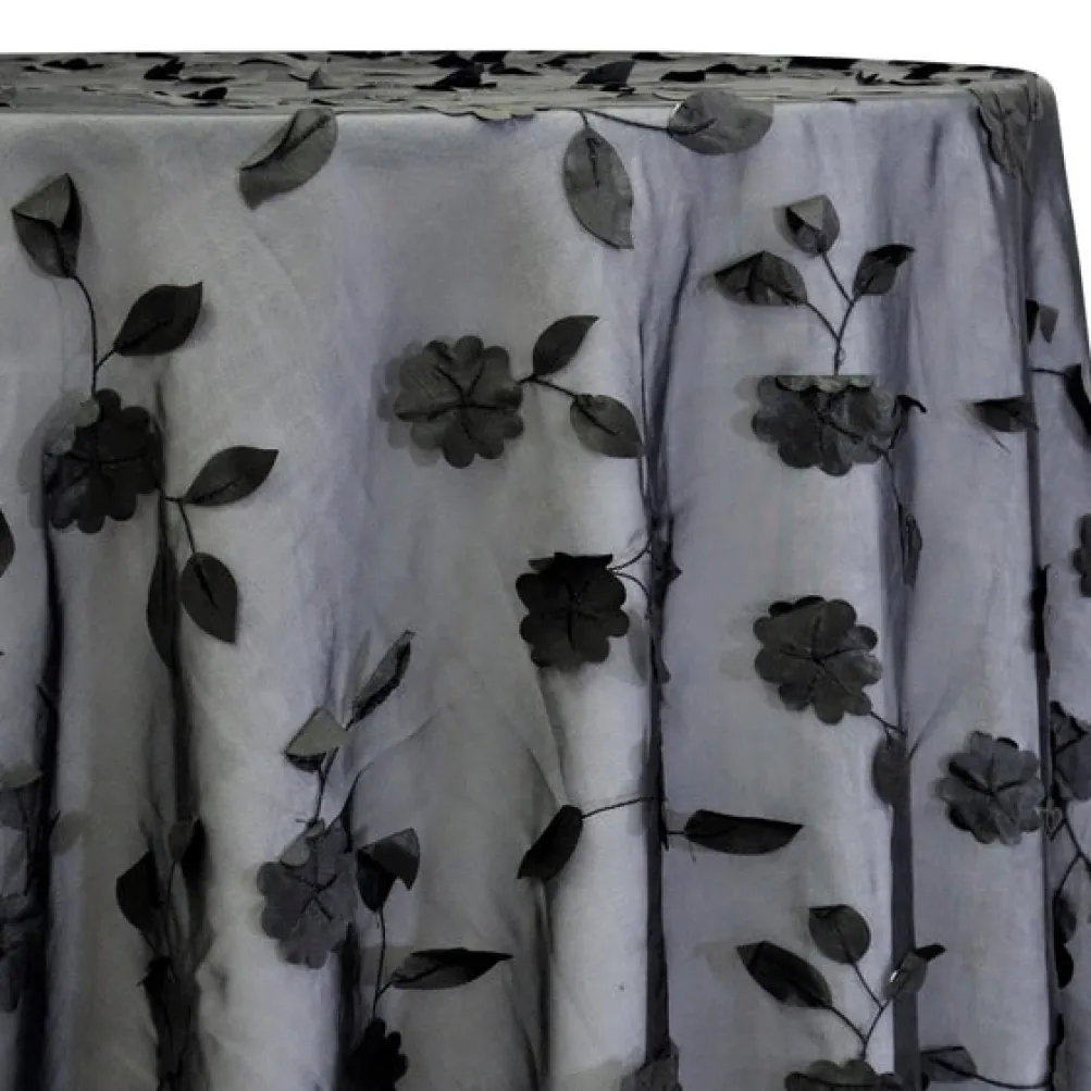 Lily Petal Table Linen in Black