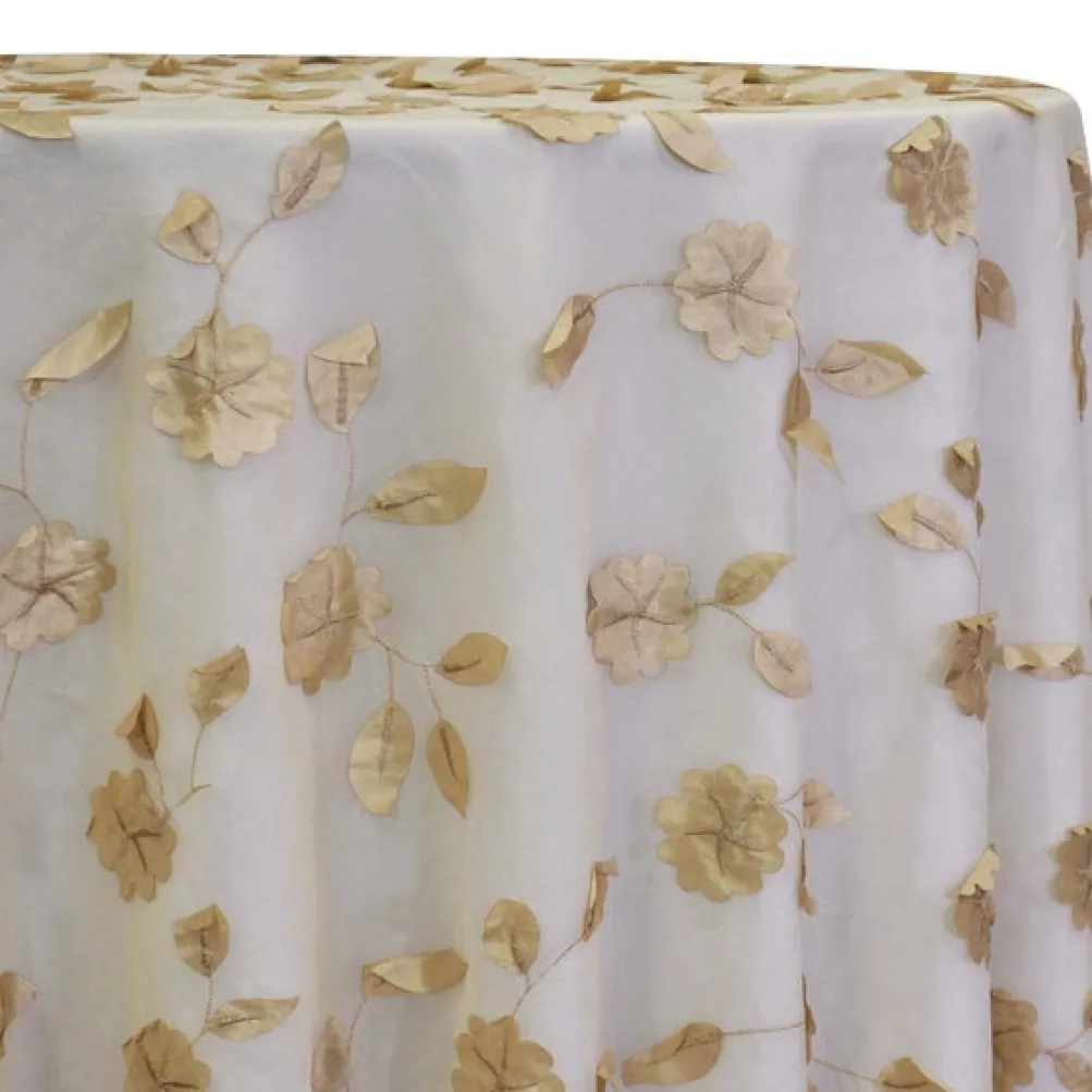 Lily Petal Table Linen in Champagne