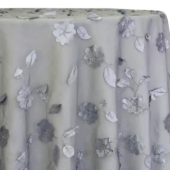 Lily Petal Table Linen in Silver
