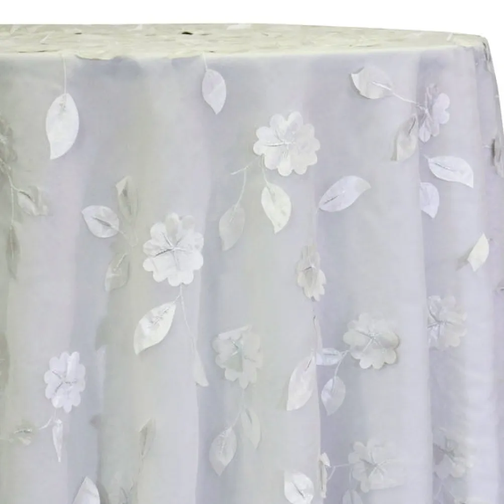 Lily Petal Table Linen in White