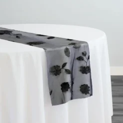 Lily Petal Table Runner in Black