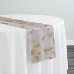 Lily Petal Table Runner in Champagne