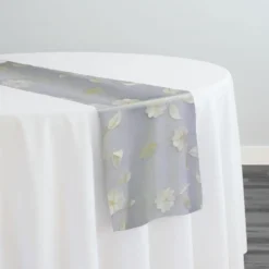 Lily Petal Table Runner in Ivory
