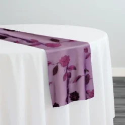Lily Petal Table Runner in Plum