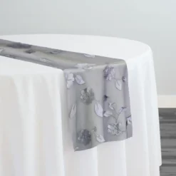 Lily Petal Table Runner in Silver