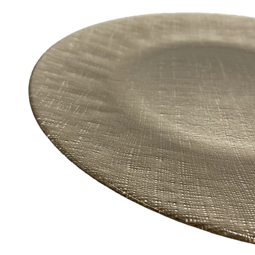 Linen - Glass Charger Plate in Champagne (Item # 0236)
