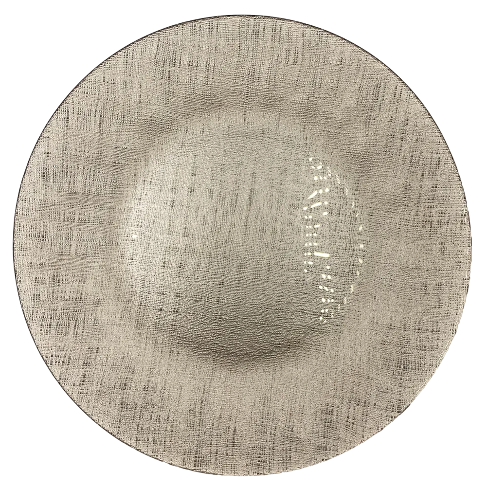 Linen - Glass Charger Plate in Champagne (Item # 0236)