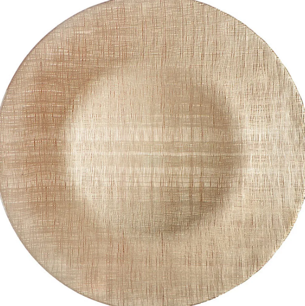 Linen - Glass Charger Plate in Champagne (Item # 0236)