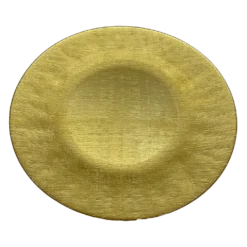 Linen - Glass Charger Plate in Gold (Item # 0236)