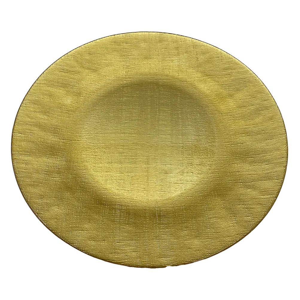 Linen - Glass Charger Plate in Gold (Item # 0236)