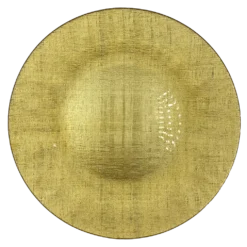 Linen - Glass Charger Plate in Gold (Item # 0236)