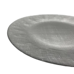 Linen - Glass Charger Plate in Silver (Item # 0236)