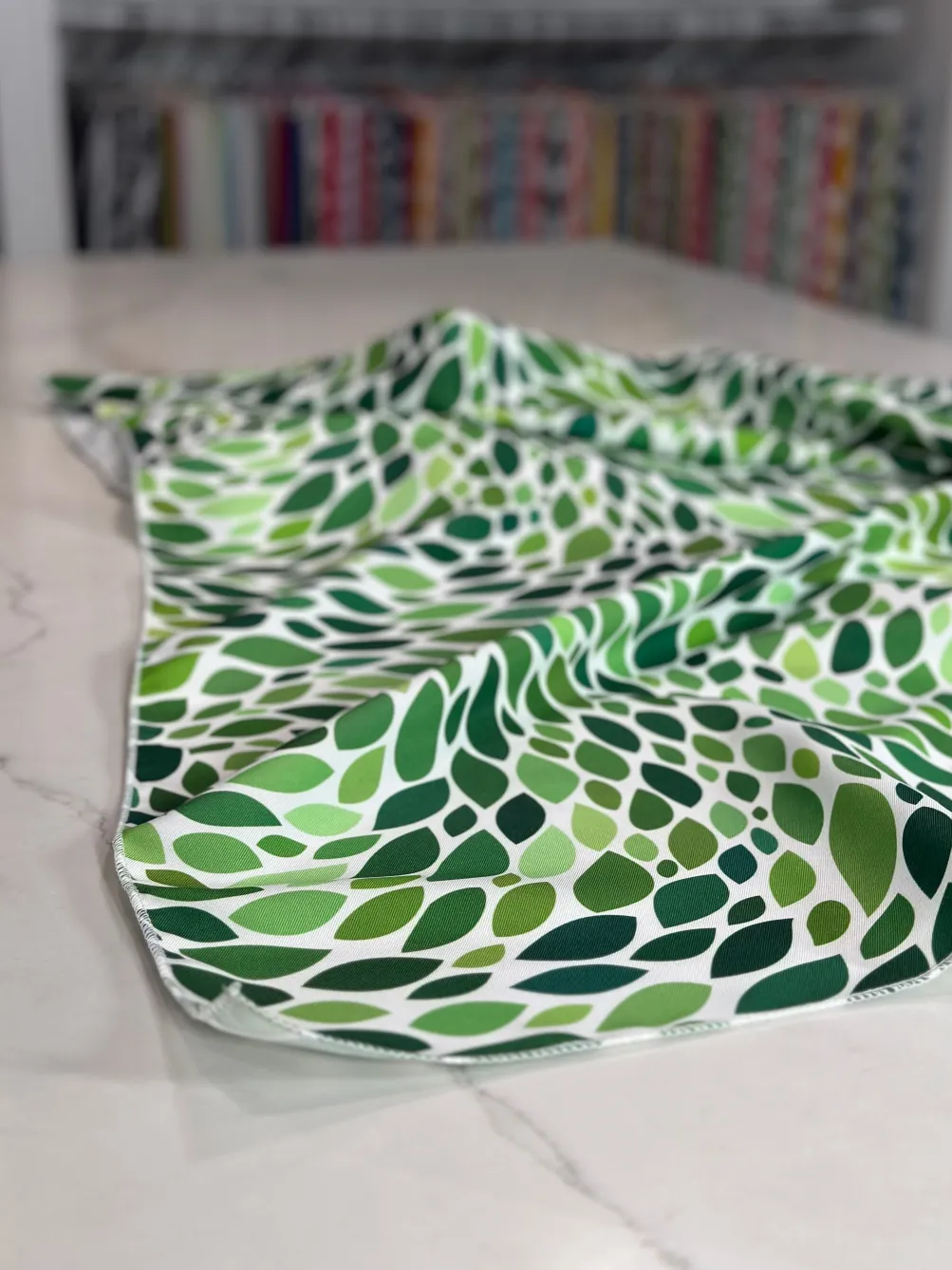 Locus Leaf (Poly Print) Table Linen in Green
