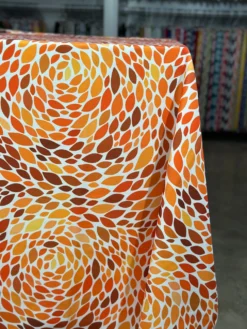 Locus Leaf (Poly Print) Table Linen in Orange