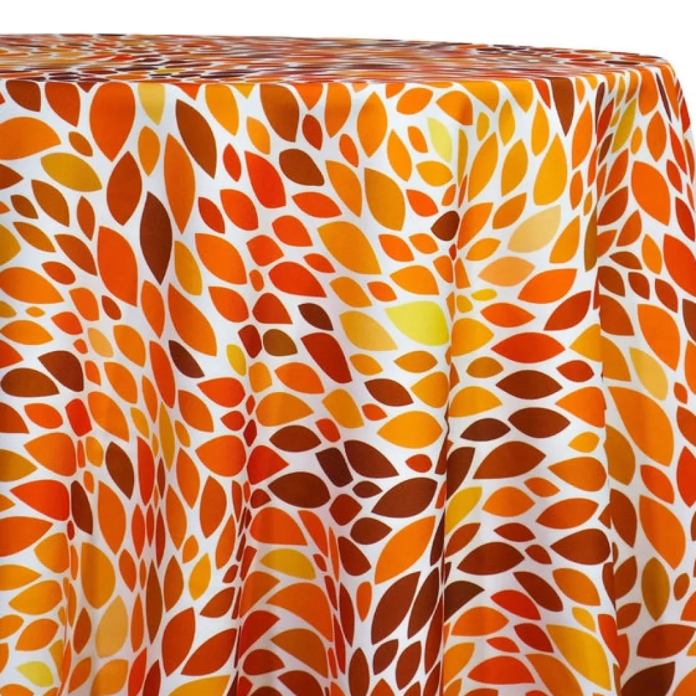 Locus Leaf (Poly Print) Table Linen in Orange