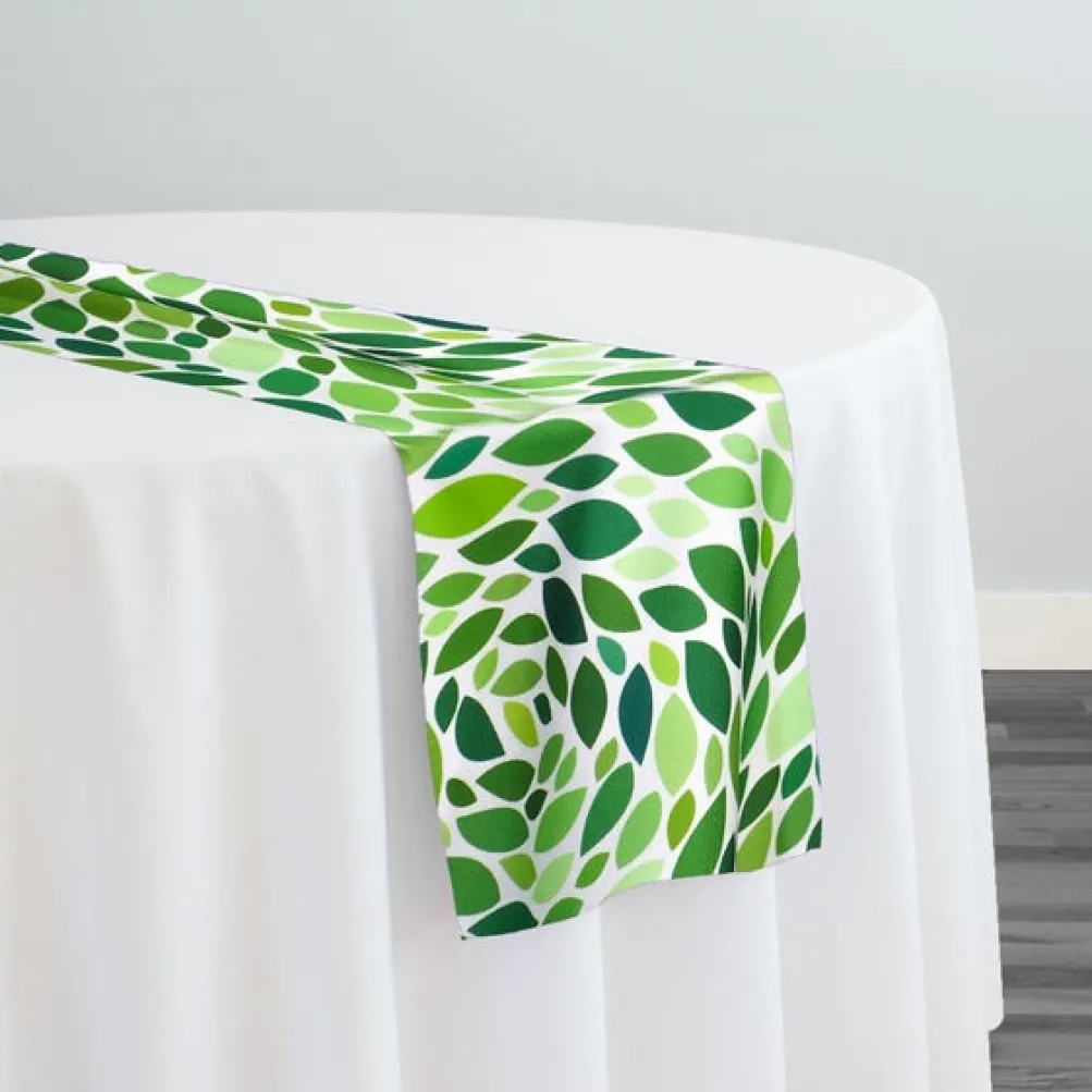 Locus Leaf (Poly Print) Table Runner in Green