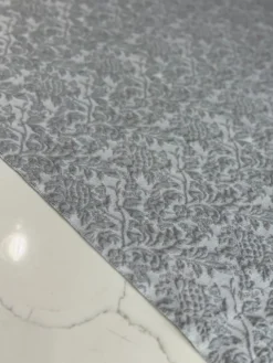 Lucia Jacquard Table Linen in Silver