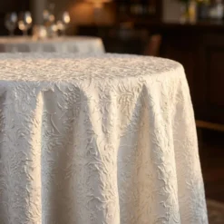 Lucia Jacquard Table Linen in Ivory