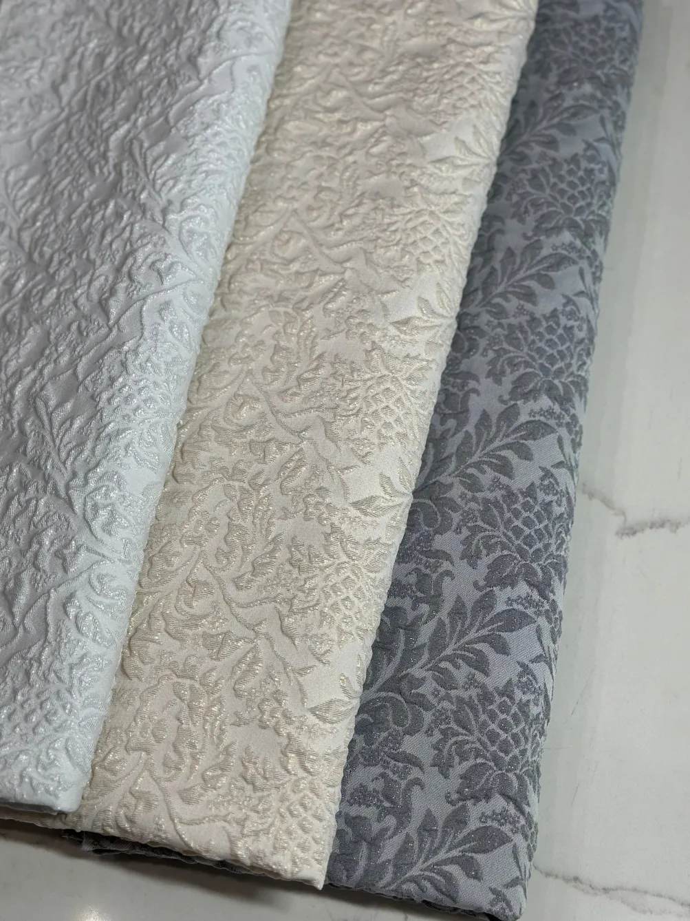 Lucia Jacquard Table Linen in White