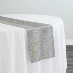 Lucia Jacquard Table Runner in Ivory