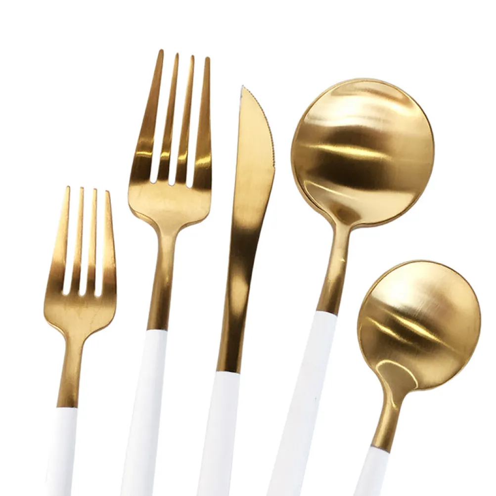Luna Modero Flatware/Cutlery in Gold/White